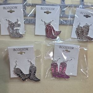 Silver Boot Earrings